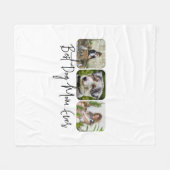 犬最高のの母は今までカスタム- 3-Photo Collage フリースブランケット (正面(横))