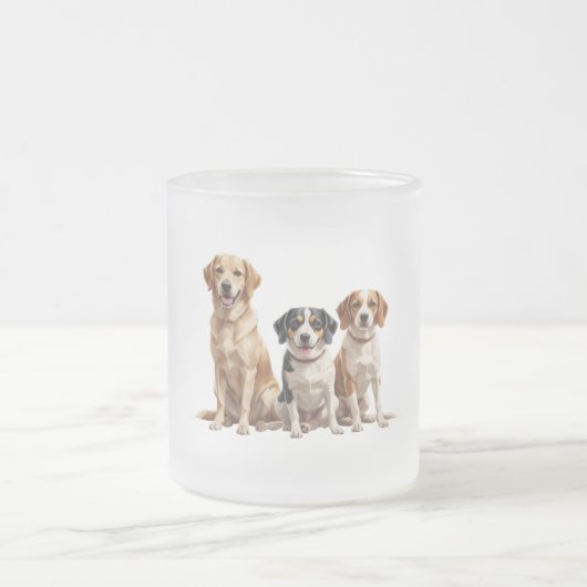 犬最高のの母は今まで曇りガラスのマグ誇りを持った- Fur Ma フロストグラスマグカップ (中央)