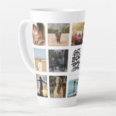 犬最高のの母は写真パーソナライズされたコラージュ カフェラテマグ (左アングル)