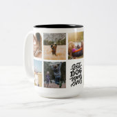 犬最高のの母は写真パーソナライズされたコラージュ ツートーンマグカップ (正面左)