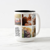 犬最高のの母は写真パーソナライズされたコラージュ ツートーンマグカップ (正面右)