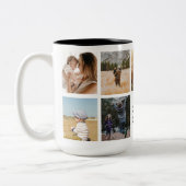 犬最高のの母は写真パーソナライズされたコラージュ ツートーンマグカップ (左)
