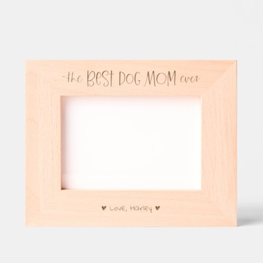 犬最高のの母は刻まパーソナライズされたれた枠 レーザー彫刻フレーム (正面)