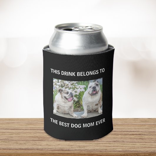 犬最高のの母は常にカスタムフォトブラック 缶クーラー