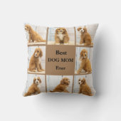 犬最高のの母 |フォトコラージュブラウン クッション (裏面)