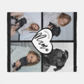 犬最高のの母 |写真のコラージュ フリースブランケット (正面(横))