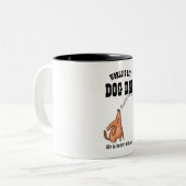犬最高のの父親向けDOGパパおもしろいギフト ツートーンマグカップ (正面左)