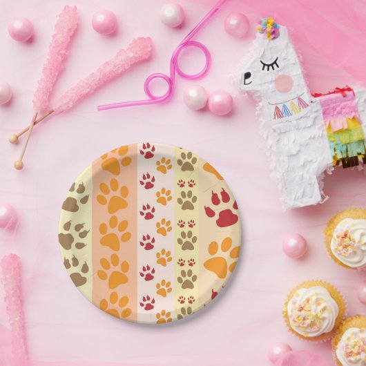 犬最高のの足の印刷ペットのパターン ペーパープレート (パーティー)