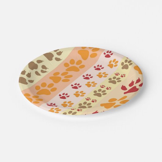 犬最高のの足の印刷ペットのパターン ペーパープレート (アングル)