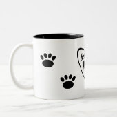 犬最高のの足を持つ犬の母親 ツートーンマグカップ (左)