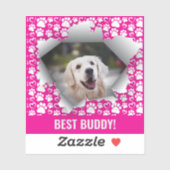 犬最高ののPET写真カスタムポープリントハートパターン シール (シート)