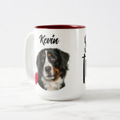 犬最高のカスタムパパ写真/名前&おもしろい犬引用文 ツートーンマグカップ (正面左)
