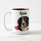 犬最高のカスタムパパ写真/名前&おもしろい犬引用文 ツートーンマグカップ (左)