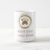 犬最高のパパと金ゴールドエレガントスパークルマグ コーヒーマグカップ (中央)