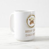 犬最高のパパと金ゴールドエレガントスパークルマグ コーヒーマグカップ (正面左)