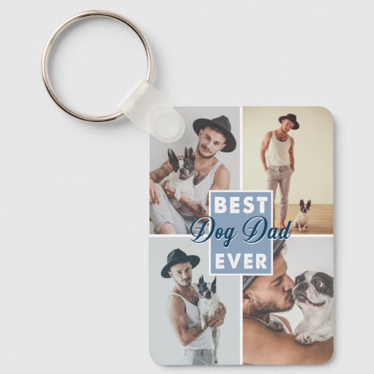 犬最高のパパの父の日の犬が最高の今まで キーホルダー (正面)