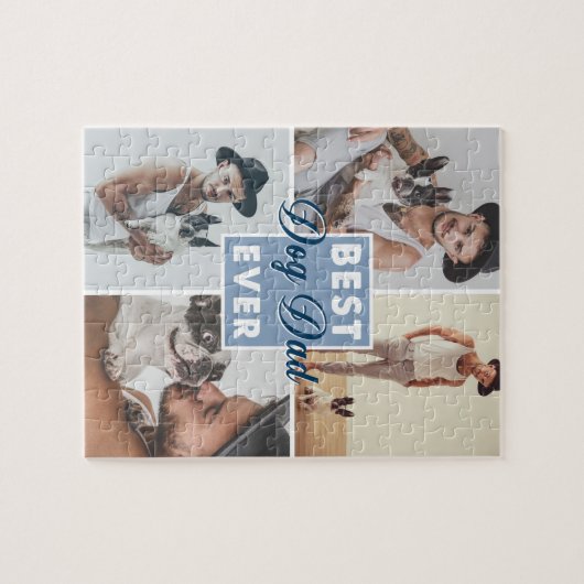 犬最高のパパの父の日の犬が最高の今まで ジグソーパズル (横)