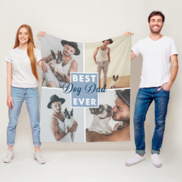 犬最高のパパの父の日の犬が最高の今まで フリースブランケット