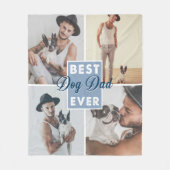 犬最高のパパの父の日の犬が最高の今まで フリースブランケット (正面)