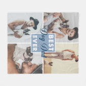 犬最高のパパの父の日の犬が最高の今まで フリースブランケット (正面(横))