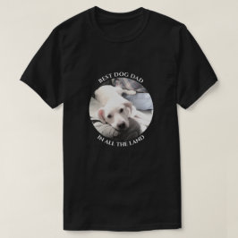 犬最高のパパの甘い白い子犬黒の写真 Tシャツ