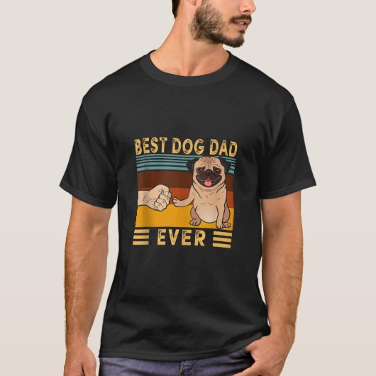 犬最高のパパはおもしろい常にPug愛好家FaのTeeギフト Tシャツ (正面)