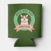 犬最高のパパはおもしろい牛フランスの犬の犬 缶クーラー (正面)