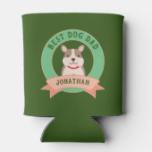 犬最高のパパはおもしろい牛フランスの犬の犬 缶クーラー (裏面)