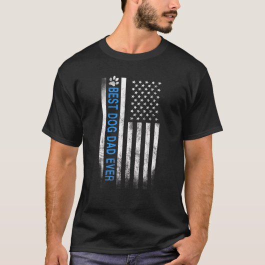 犬最高のパパアメリカ合衆国の父最高の第2旗 Tシャツ (正面)