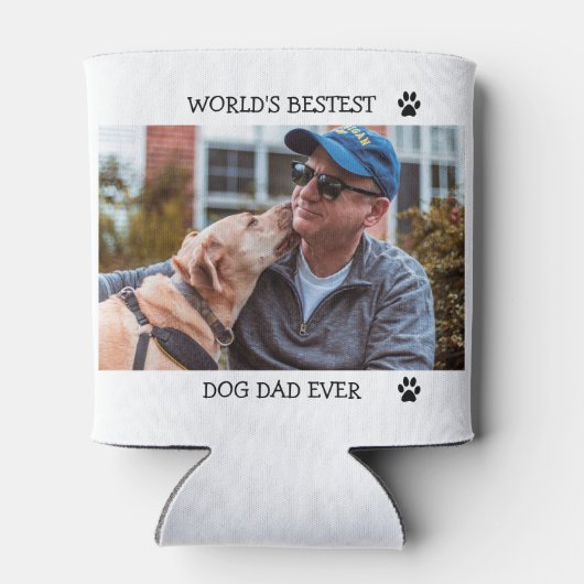 犬最高のパパエバカスタムペット写真ドッグポーのプリント 缶クーラー (裏面)