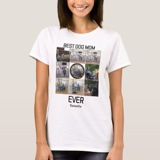 犬最高のパパエバカスタムー9写真コラージュ Tシャツ (正面)