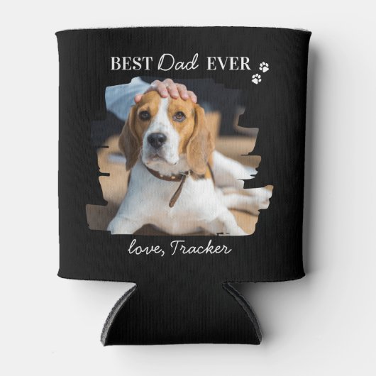 犬最高のパパエバパーソナライズされたトレンディーペット写真 缶クーラー (正面)