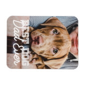 犬最高のパパエバモダンカスタムペット写真 マグネット (横)