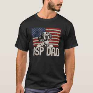 犬最高のパパエバーアメリカン国旗GSPパパ Tシャツ