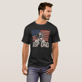 犬最高のパパエバーアメリカン国旗GSPパパ Tシャツ (正面フル)