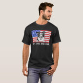犬最高のパパエバーアメリカ国旗の縁どコリー Tシャツ (正面フル)