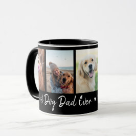 犬最高のパパエバーペット5フォトコラージブラック マグカップ