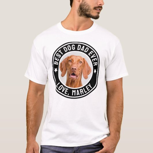 犬最高のパパエバーTシャツカスタムペットフォト&ネーム Tシャツ (正面)
