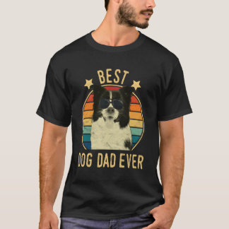 犬最高のパパエバ縁どイお父さんの日のギフト Tシャツ