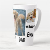 犬最高のパパカスタム写真モダンと犬の名前 カフェラテマグ (右アングル)