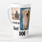 犬最高のパパカスタム写真モダンと犬の名前 カフェラテマグ (左アングル)