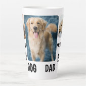 犬最高のパパカスタム写真モダンと犬の名前 カフェラテマグ (正面)
