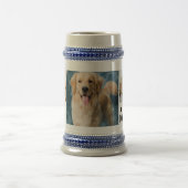 犬最高のパパカスタム写真モダンと犬の名前 ビールジョッキ (中央)