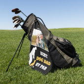 犬最高のパパバイパーカスタム写真&モノグラム ゴルフタオル (グリーン)