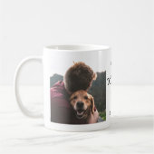 犬最高のパパパーソナライズされたペット名2 Photo Collage コーヒーマグカップ (左)