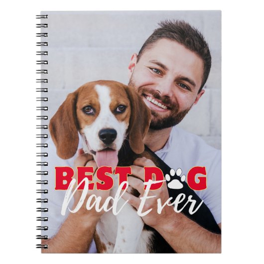 犬最高のパパパーソナライズされた写真 ノートブック (正面)