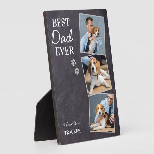 犬最高のパパペット写真父の日 フォトプラーク (側面)