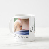 犬最高のパパモダン写真カスタムと犬の名前 コーヒーマグカップ (正面左)