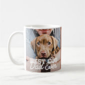 犬最高のパパモダン写真カスタムと犬の名前 コーヒーマグカップ (左)
