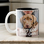 犬最高のパパモダン写真カスタムと犬の名前 ツートーンマグカップ<br><div class="desc">セリフシンプルデザインで構成され、クラシックタイポグラフィを追加したカスタム</div>